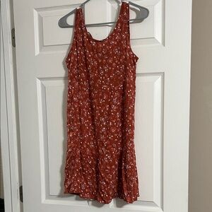 Floral Red Sleeveless Dress